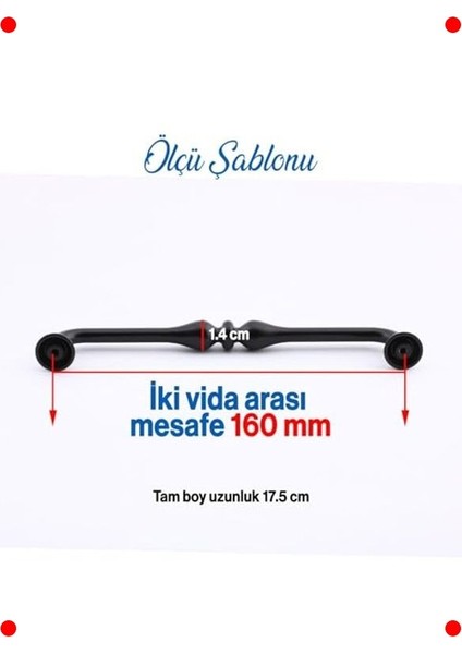 10 Adet Siyah Modern Mobilya Kulp Seti (160MM) fiyatları