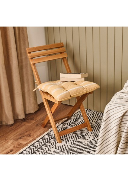 Soft Sun Madness Sandalye Minderi - Hardal / Ekru - 43X43 cm