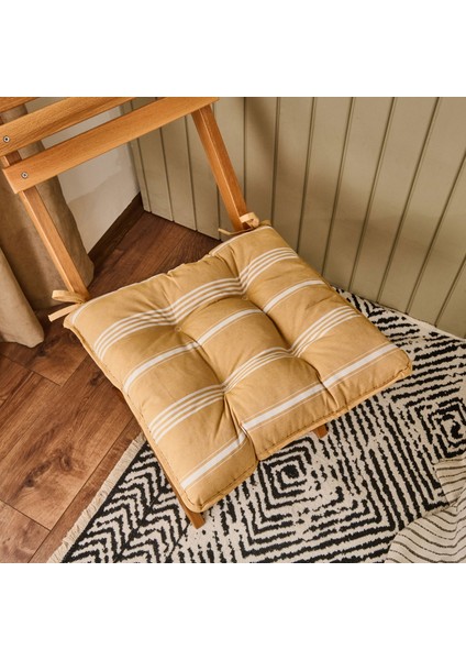 Soft Sun Madness Sandalye Minderi - Hardal / Ekru - 43X43 cm fiyatları