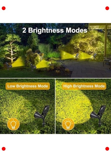 Güneş Enerjili 18 LED Bahçe Spot Lambası Fotoselli Su Geçirmez modelleri