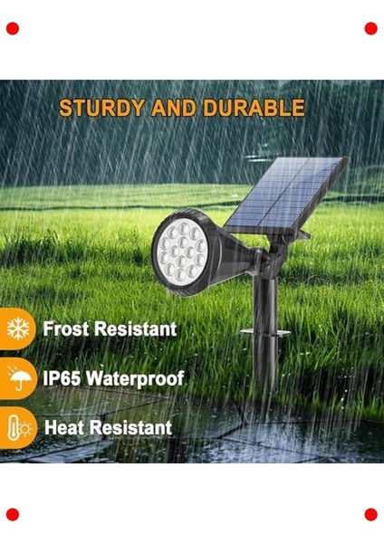 Güneş Enerjili 18 LED Bahçe Spot Lambası Fotoselli Su Geçirmez fırsatları