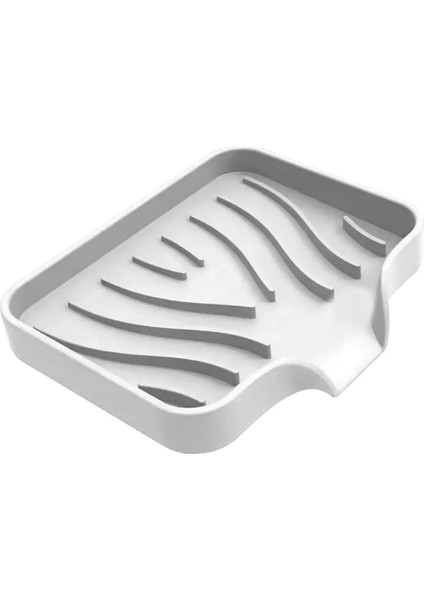 Silikon Mutfak, Su Giderli Esnek Sabunluk Beyaz Renk