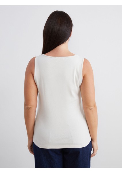 Yeni Sezon Büyük Beden U Yaka Taşlı Kadın Atlet fırsatları