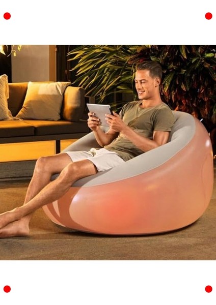 Şişme LED Işıklı Sandalye - 102X97X71 cm fırsatları