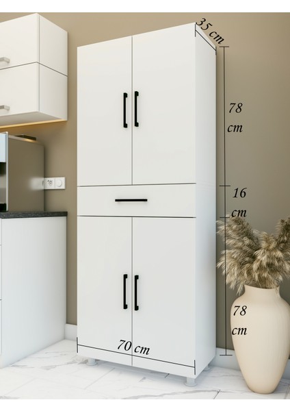 Çok Amaçlı Dolap Parlak Beyaz Dolap Çekmeceli 4 Kapaklı Dolap modelleri