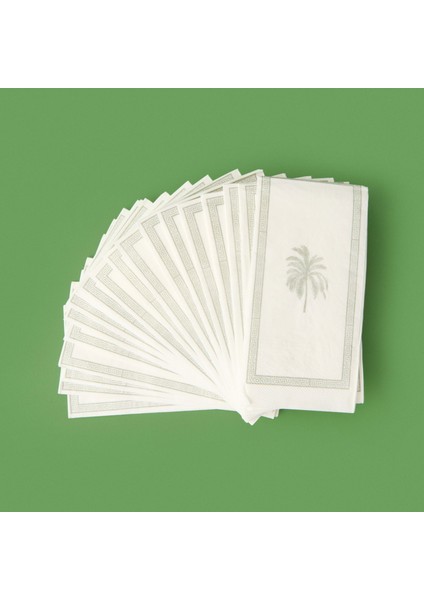 Kitchen 20'li Palmiye Desen Peçete - Gri / Beyaz - 16X8 cm fiyatları