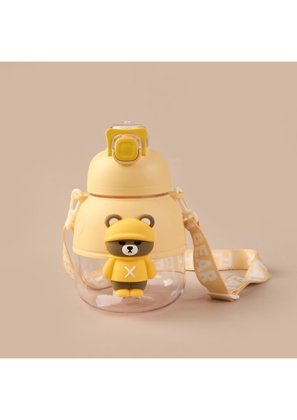 Polikarbon Figürlü Matara - Sarı - 1,1 Lt