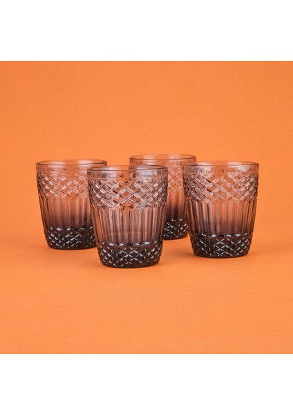 Vega 4'lü Su Bardağı Seti - Füme - 300 ml modelleri