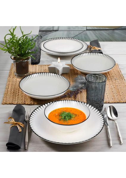 Porselen Lina Yemek Takımı - 24 Parça