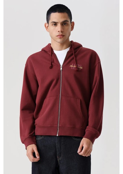 Erkek Rahat Kesim Fermuarlı Hırka Sweatshirt - 38717-0066