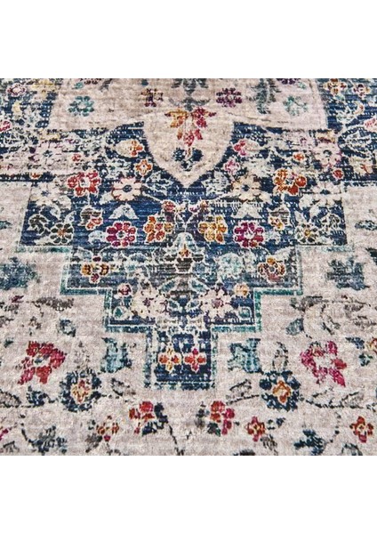 Soft Vintage Desenli Halı - Gri - 80X150 cm fiyatları