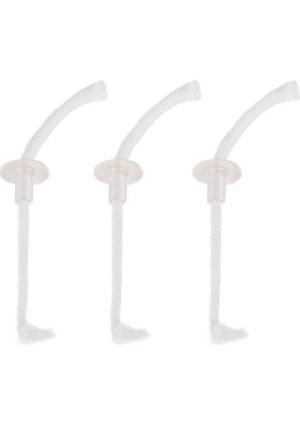Cam 3'lü Kandil Fitili - Beyaz - 12 cm