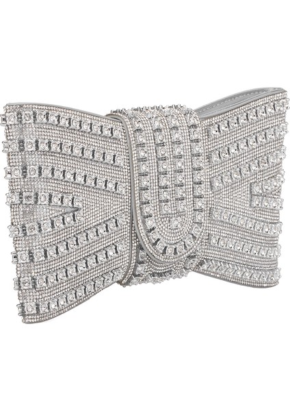 25YG591 Kadın Taşlı Abiye Çanta Gümüş fiyatları