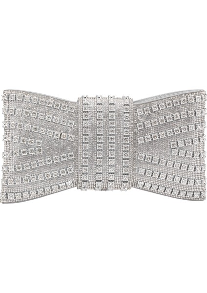 25YG591 Kadın Taşlı Abiye Çanta Gümüş modelleri