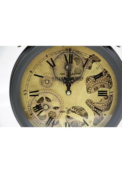 Retro Masaüstü Metal Çarklı Saat Roma Rakamlı Köstek Modeli modelleri