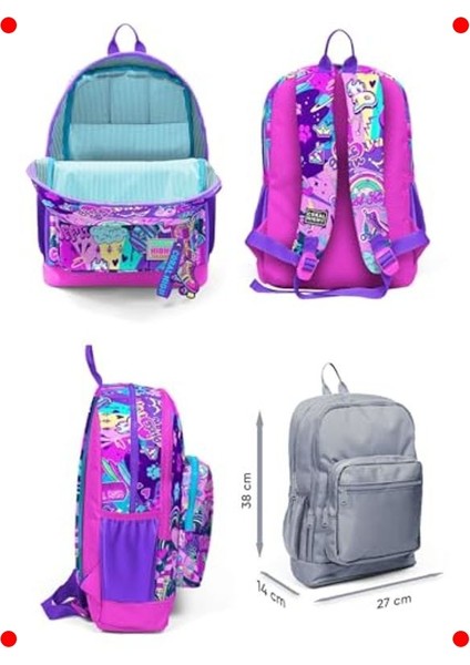 Grafiti Desenli Dört Bölmeli Ilkokul Kız Sırt Çantası fiyatları