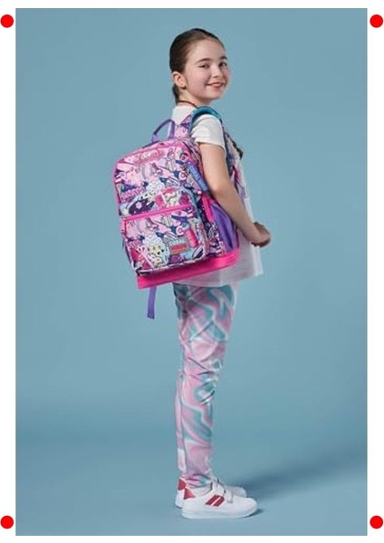 Grafiti Desenli Dört Bölmeli Ilkokul Kız Sırt Çantası modelleri