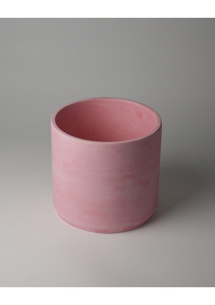 Dekoratif Büyük Boy Beton Saksı - Mermer Desenli- Silindir 4.5l - 20X18 cm fiyatları