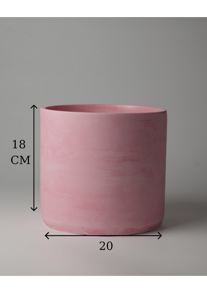 Dekoratif Büyük Boy Beton Saksı - Mermer Desenli- Silindir 4.5l - 20X18 cm fırsatları