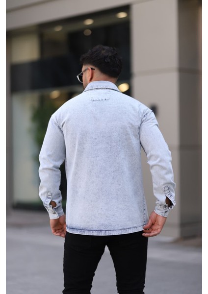 Erkek Kot Gömlek Rahat Kalıp, Çift Cepli, Düğmeli Denim Gömlek modelleri