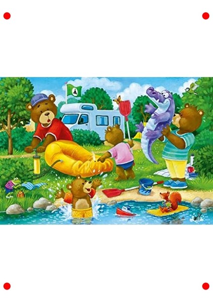 Ayı Ailesi Kampta Temalı 2X24 Parça Yapboz modelleri