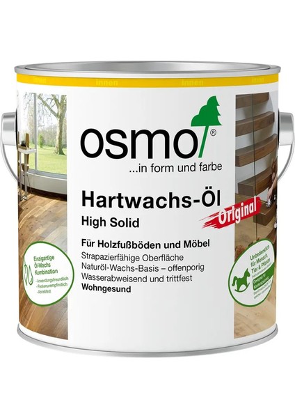 Hartwachs-Öl Şeffaf Iç Mekan Masif Kaplama Mobilya ve Parke Yağı 375 ml