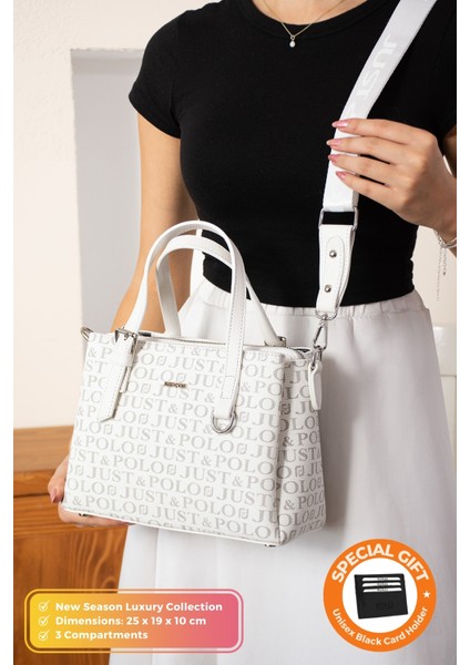 Orijinal Just Polo Collection 3 Bölmeli Lüks Yumuşak Deri Ayarlanabilir Çapraz Askılı Omuz Çantası