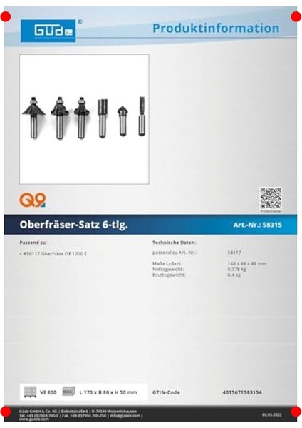 Freze Uç Seti 6 Parça modelleri