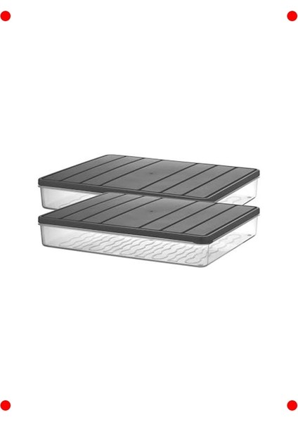 2'li Büyük Boy Ekru Saklama Kabı Seti 2.5 Litre fiyatları