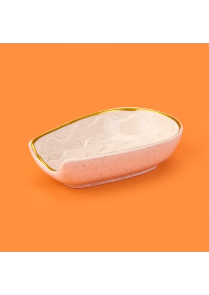 Kitchen Oval Seramik Kaşık Altlığı - Bej - 15 cm