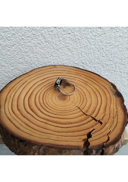 925 Ayar Gümüş Şık Tasarım Kahverengi Taş Detaylı Erkek Yüzük fiyatları