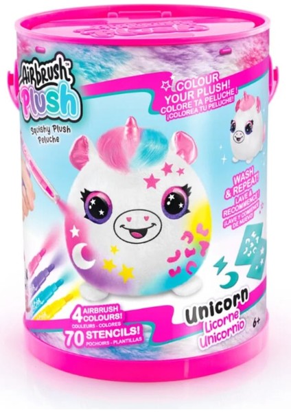 Airbrush Plush Neon Boyanıp Yıkanabilen Peluş Unicorn