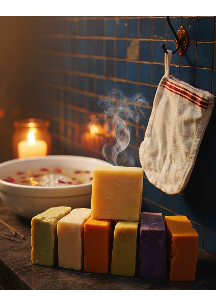 Doğadan Gelen 7’li Sabun Seti • Kese Hediyeli (%100 Doğal)