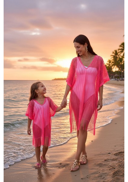 Bysen Ikili Anne-Kız Mila Takım Plaj Elbisesi Pareo