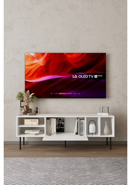 Umay Panjur Kapaklı Beyaz Tv Ünitesi 120 cm fiyatları