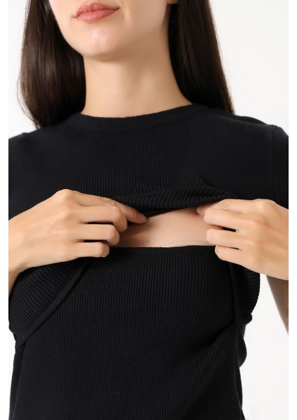 2'li Triko Emzirme Özellikli T-Shirt - Pembe & Siyah fiyatları