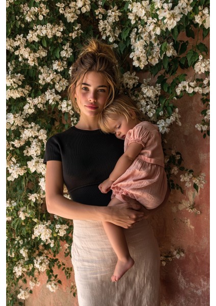 2'li Triko Emzirme Özellikli T-Shirt - Pembe & Siyah fırsatları