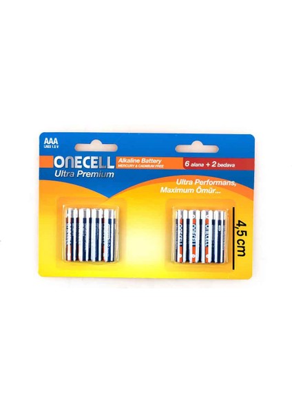 Ultra Premium Alkalin 1,5 V. 8'li Aaa Boy Pil modelleri