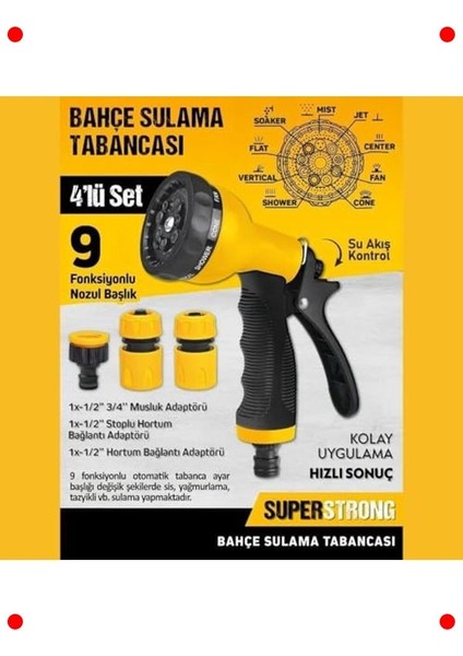 9 Fonksiyonlu Sulama Tabancası Seti - Bahçe & Oto Yıkama modelleri