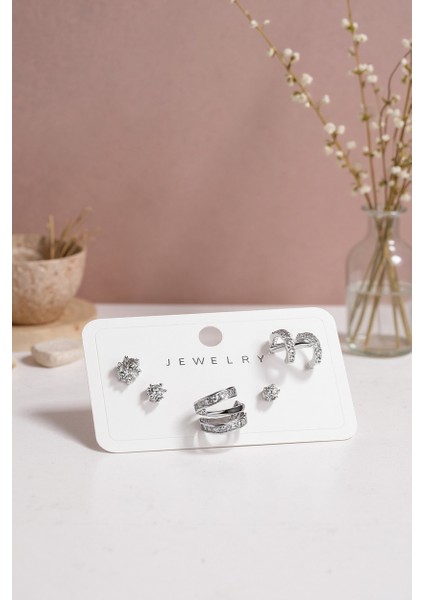 Minimal Tasarım 316L Çelik 6’lı Kadın Küpe Seti | Yusso fiyatları