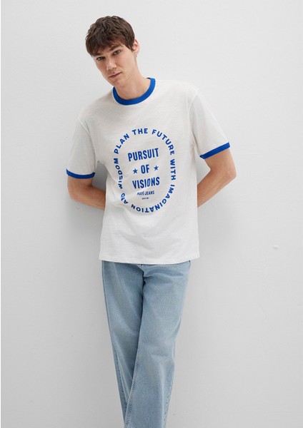 Biye Detaylı Beyaz Tişört 0612954-70057