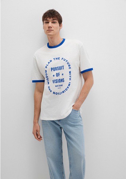 Biye Detaylı Beyaz Tişört 0612954-70057