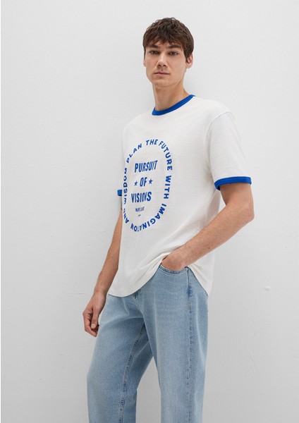 Biye Detaylı Beyaz Tişört 0612954-70057