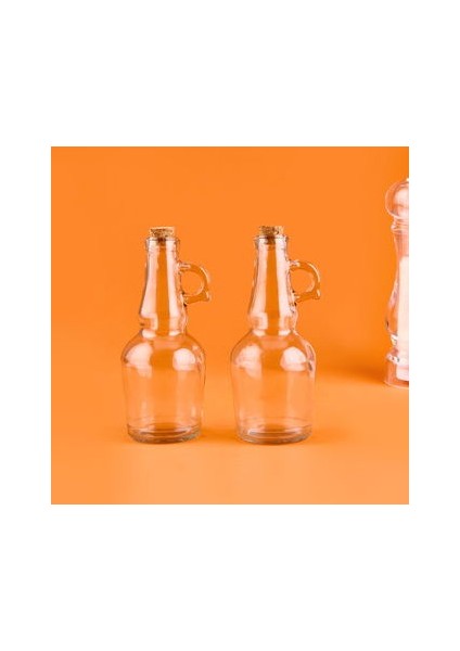 Mantar Kapaklı 2'li Yağlık Seti - Şeffaf / Açık Kahverengi - 250 ml modelleri