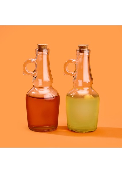 Mantar Kapaklı 2'li Yağlık Seti - Şeffaf - 250 ml