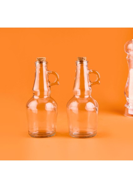 Mantar Kapaklı 2'li Yağlık Seti - Şeffaf - 250 ml modelleri