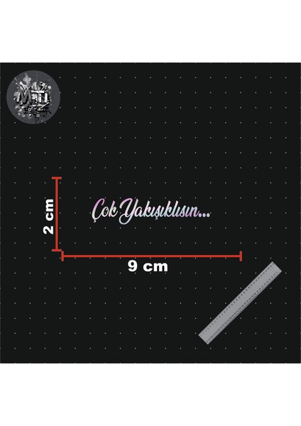 Çok Yakışıklısın 9x2 cm Çok Yakışıklısın Güneşlik Ayna Yazısı Araba-Motosiklet Cam Etiket Hologram fiyatları