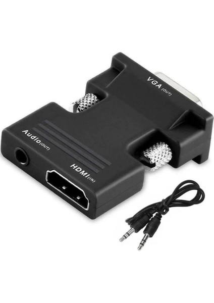 Ses Destekli HDMI To VGA Kablo Çevirici Dönüştürücü