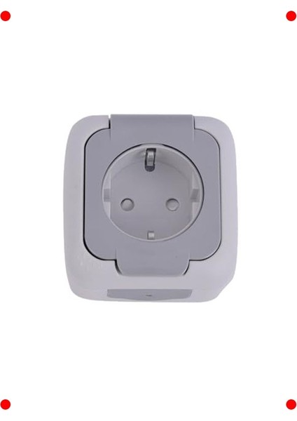 Şeffaf Kapaklı Topraklı Priz - Gri, Çabuk Bağlantı