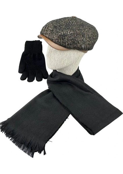 Erkek Yünlü Kışlık Kombin – Kasket Atkı Eldiven